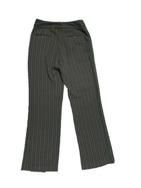 Black and Pink Pinstripe Mid Rise Work Pant