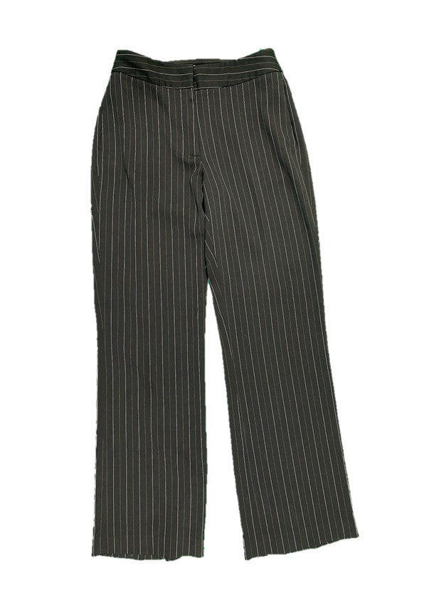 Black and Pink Pinstripe Mid Rise Work Pant