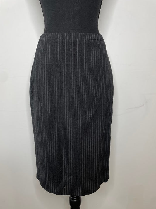 Pinned Striped Pencil Skirts Above The Knee