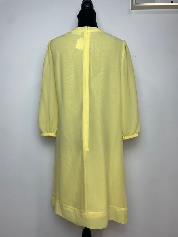 Yellow Partially Sheer Shapeless Dress