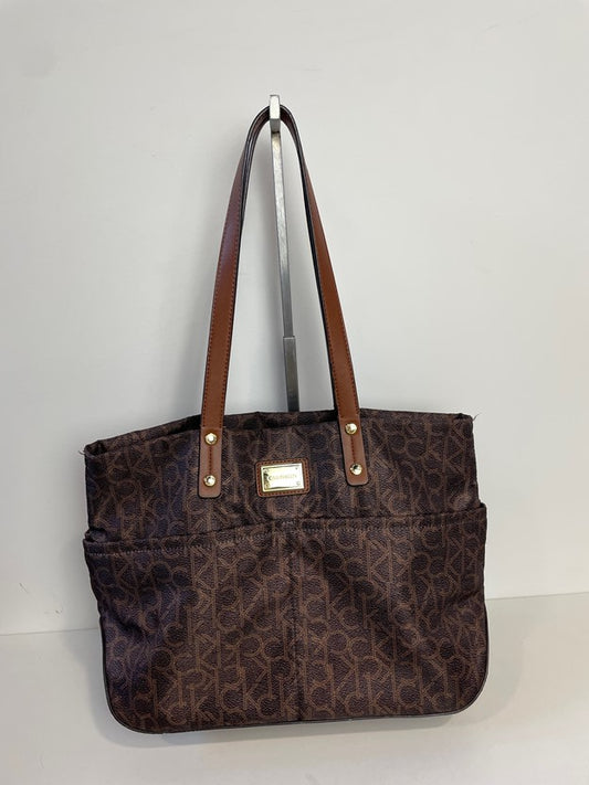 Tote Brown with Light Brown Lettering