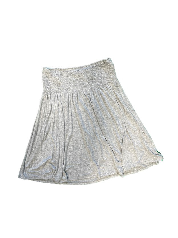 Gray Elastic A Line Flowy Skirt
