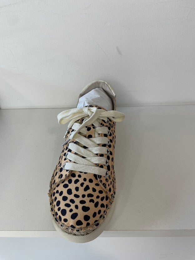 Leopard Print Sparkle Detail Canvas Sneakers