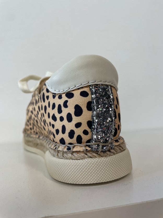 Leopard Print Sparkle Detail Canvas Sneakers