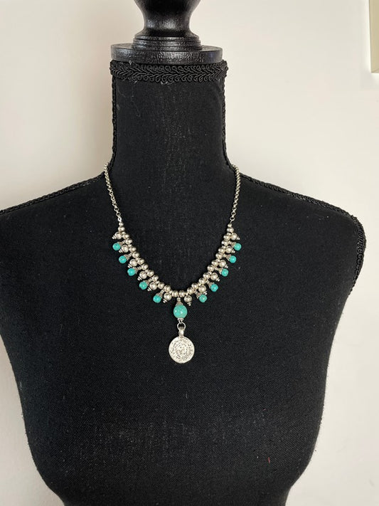 TURQUOISE/ SILVER NECKLACE