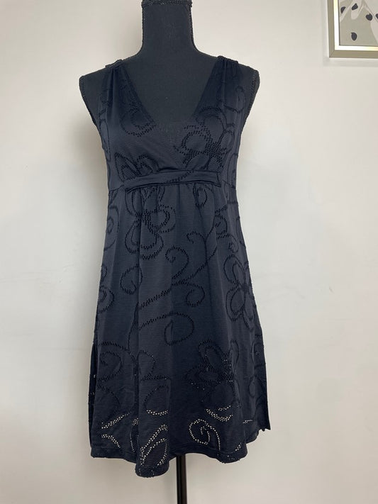 Pattern Cutout V Neck Mini Coverup Dress