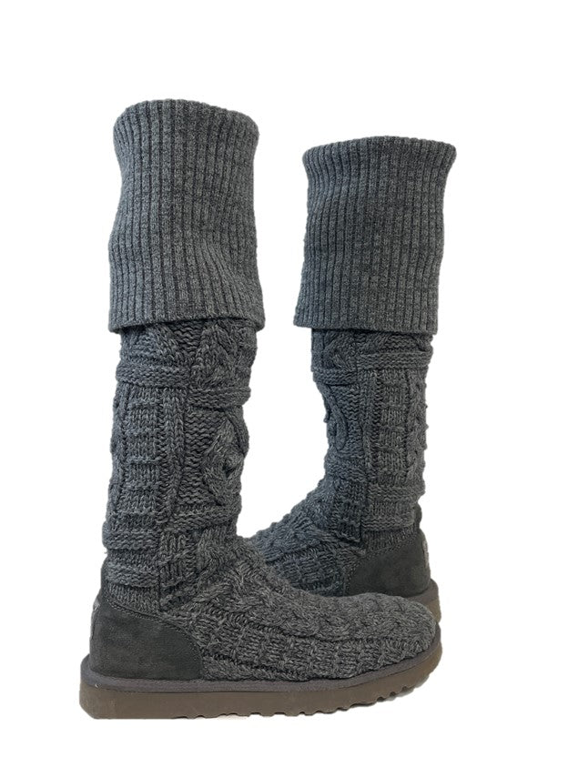Tall Fold Over Cable Knit Cardy Boots