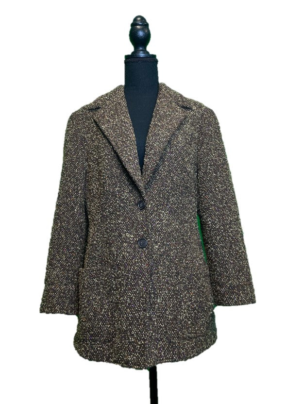 Lined Interior Brown Tweed Blazer Jacket