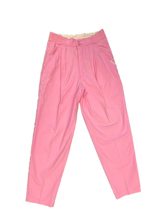 High Waisted Pink Cotton Tapered rousers