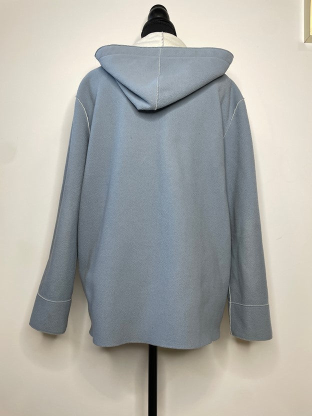 Blue/ White Button Up Hoodie