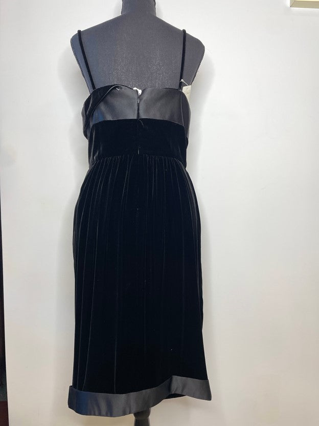 Black Suede Asymmetrical Square Hem Mini Dress Lined With Silk