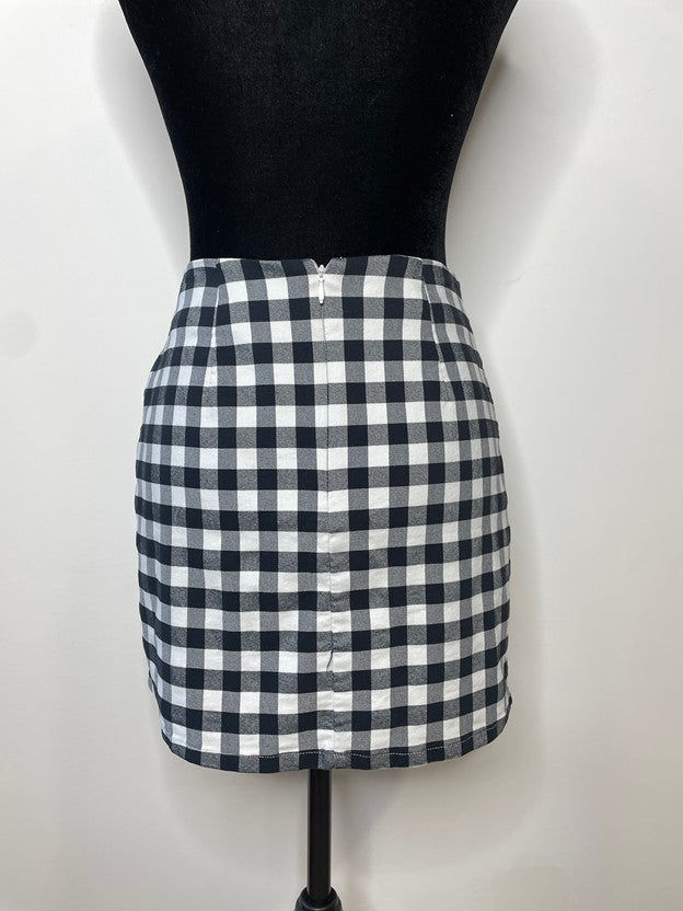 Black & White Gingham Mini Skirt