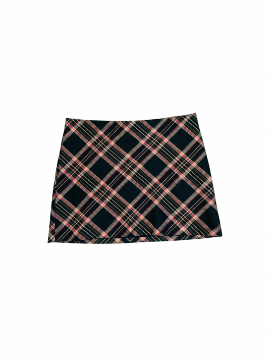 Criss Cross Plaid Mini Skirt