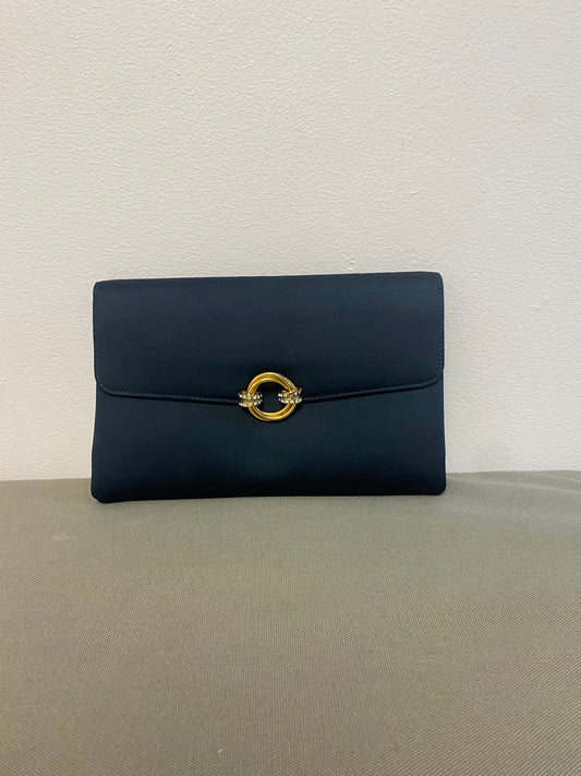 Navy Silk Clutch