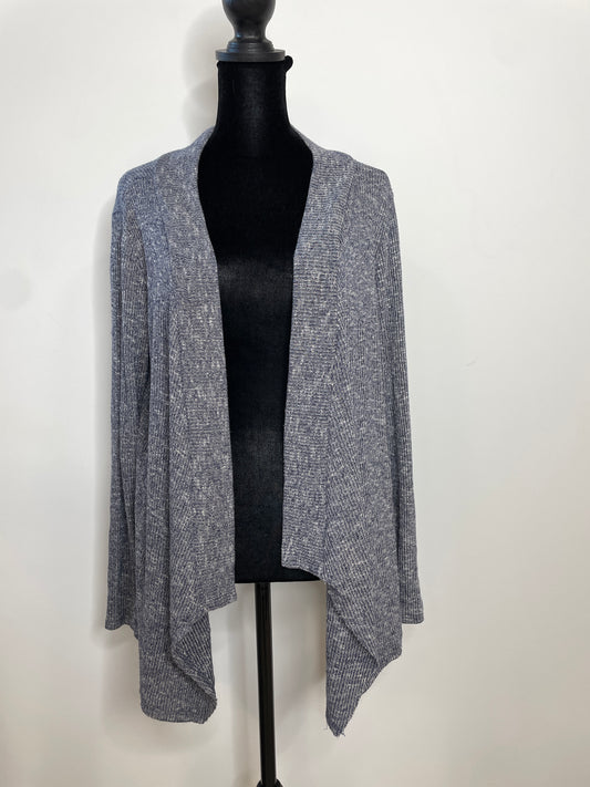 Asymmetrical grey/blue cardigan