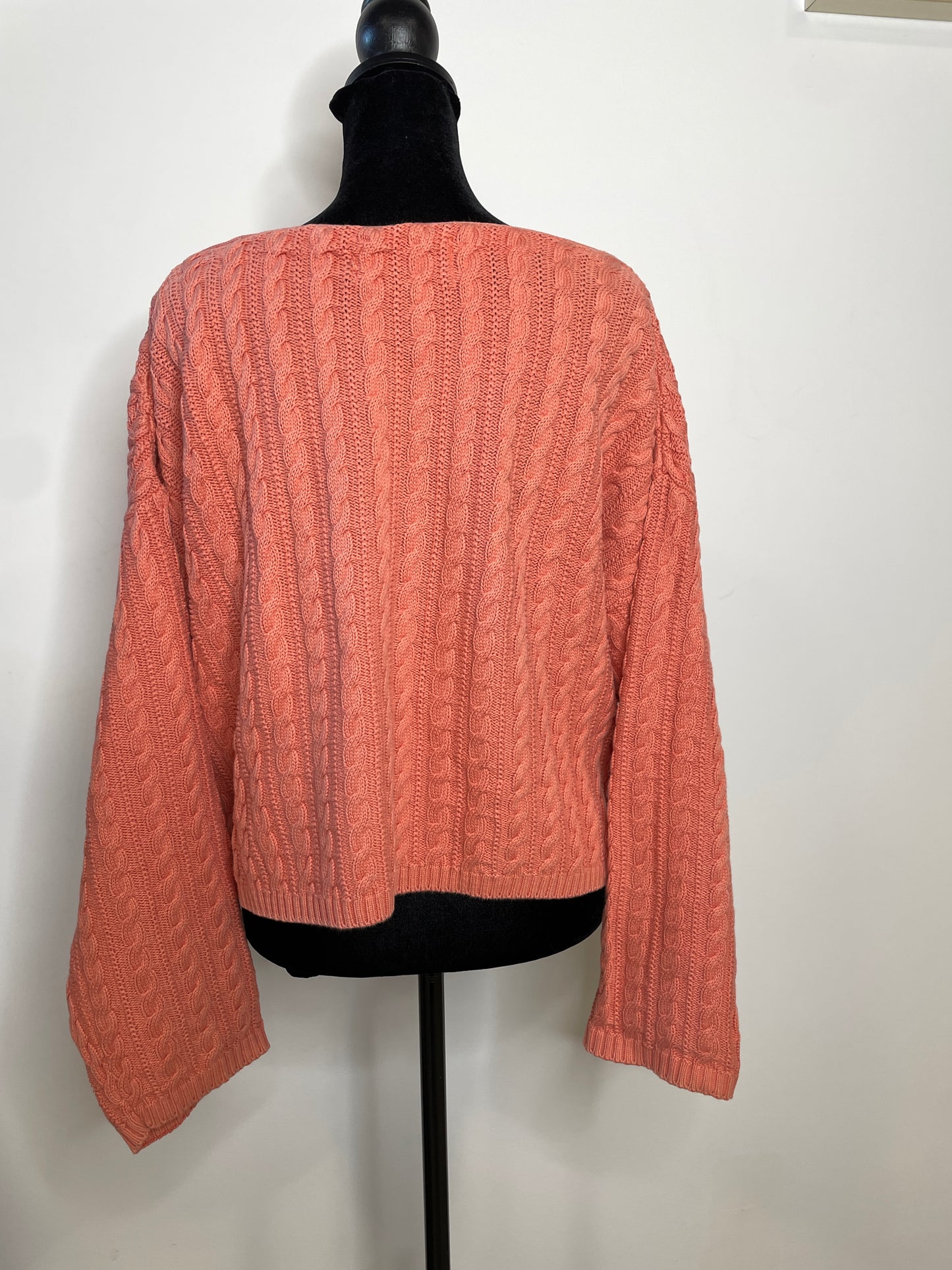 Cable knit coral sweater
