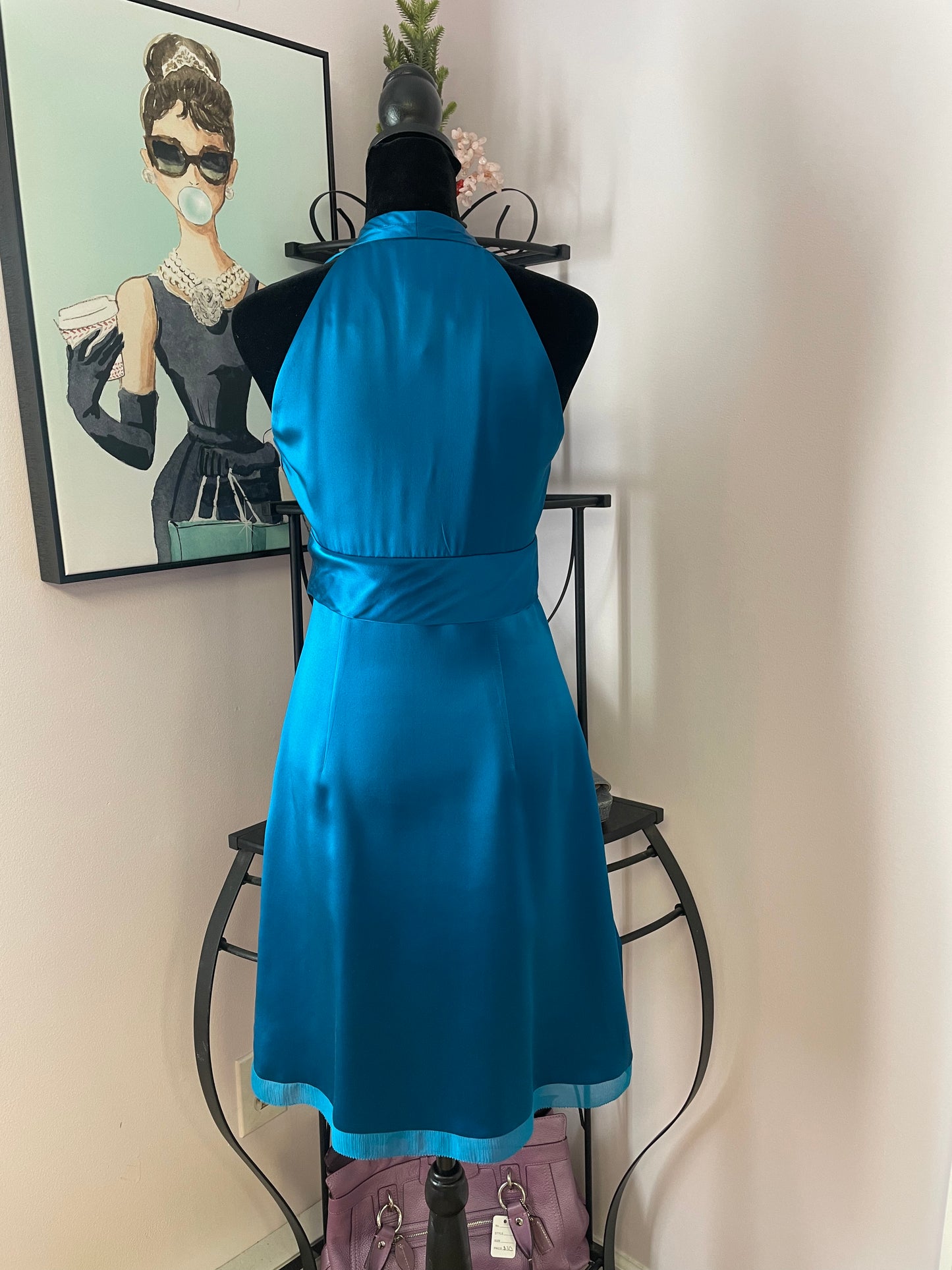 Silk Twist-Front Mini Dress