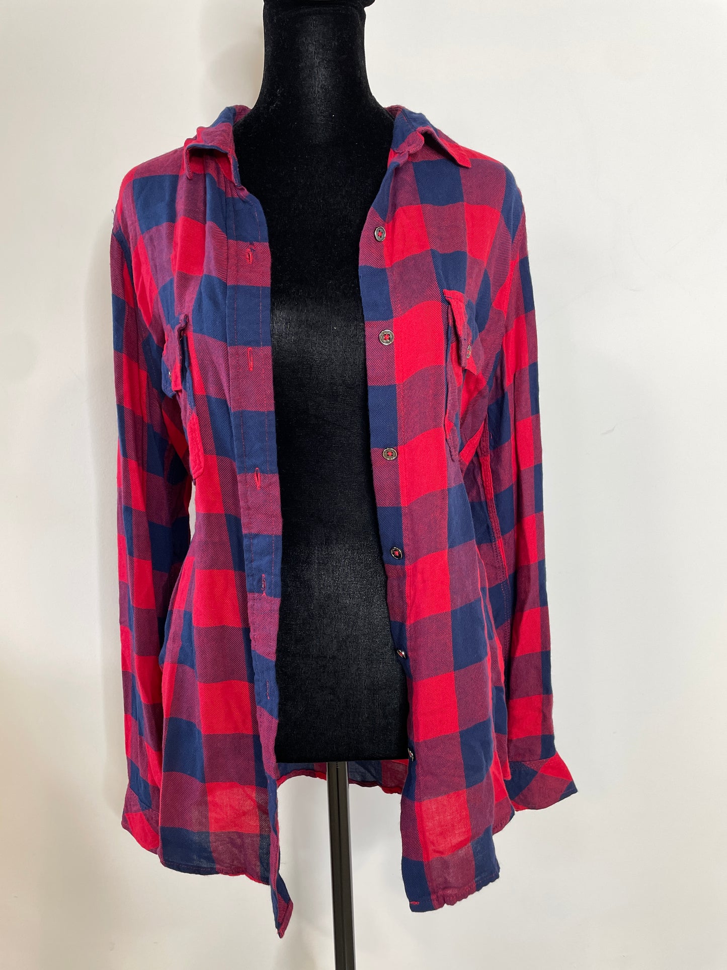 Red & blue checkered flannel button down